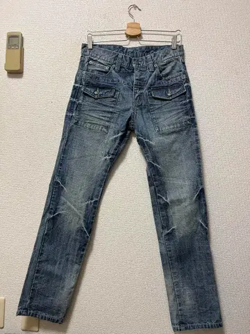 00s PPFM 빈티지 가공 부시 데님 /M 인디고 y2k