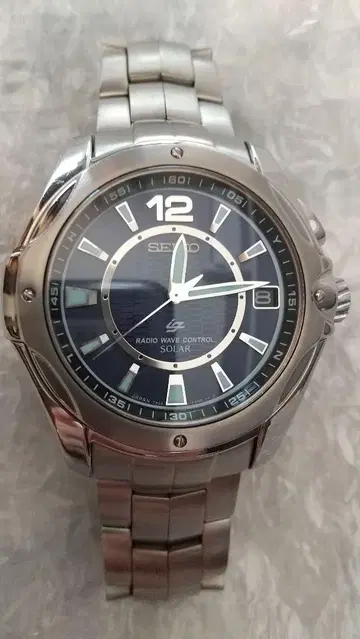 SEIKO 솔라 전파 시계 다크 블루