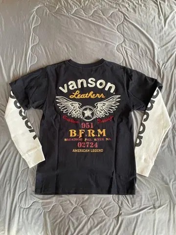 vanson 코튼 긴팔 티셔츠 S 블랙/화이트