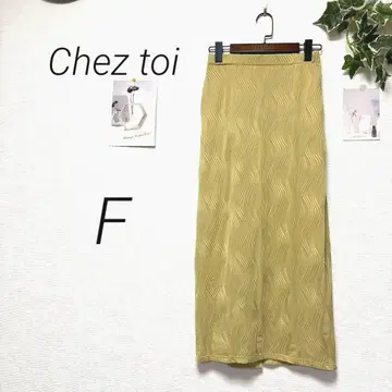 9780-1 셰토와 Chez toi 롱 디자인 스커트 F 무지