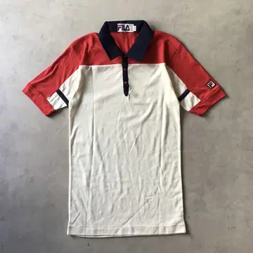 FILA 휠라 피케 셔츠 반팔 골프웨어 화이트 레드 네이비