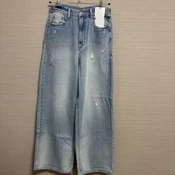 hunch 데미지 데님 릴렉스 스트레이트 팬츠