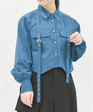 새상품 axes femme 아일렛 x 탭 숏 셔츠 긴팔 자켓