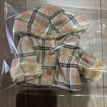 개구리 피클스 비니 인형용 코스튬 체크 무스탕 코트