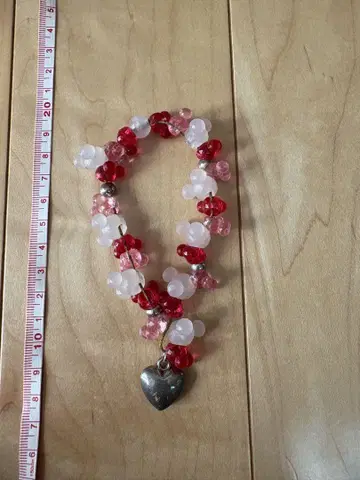 하트 장식 캐주얼 비즈 팔찌