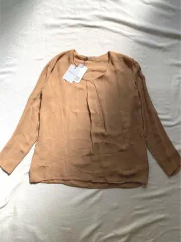 미사용 TRANSIT PAR SUCH 긴팔 블라우스 카멜 42 이탈리아