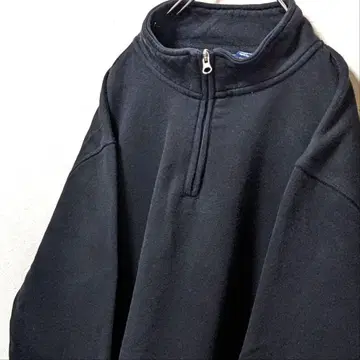 존 애쉬포드 무지 하프 지퍼 맨투맨 트레이닝복 블랙 XL 구제 의류