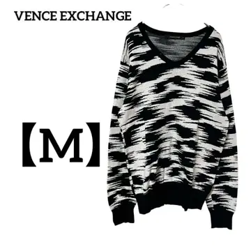 VENCE EXCHANGE [ M ] 파도 무늬 V넥 니트