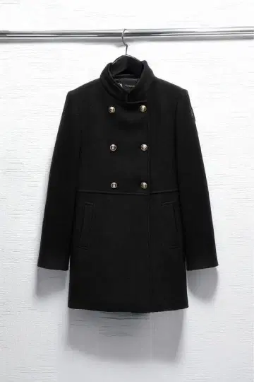ZARA 울 블랙 더블 브레스트 코트 S