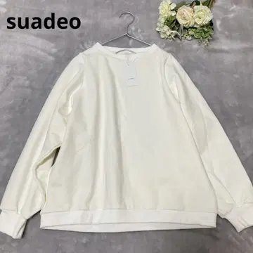 [ 택 포함 ] suadeo 스아데오 세탁 가능한 오프 넥 루즈 맨투맨