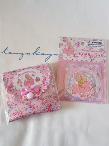 2종 마론 크림 거울 & 빗 스티커 산리오 sanrio marron