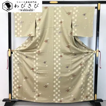 코몬 토끼 격자 무늬 꽃 무늬 찐 밤색 시치토 K-5343