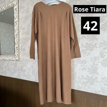 새상품급 빅 사이즈 42 로즈 티아라 모 100% 원피스 일본제