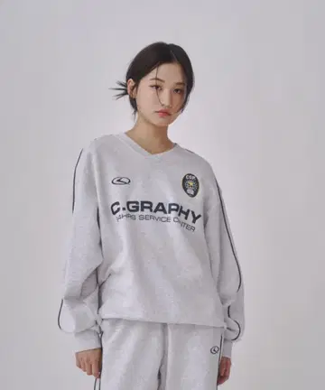C-GRAPHY 그레이 맨투맨 셋업