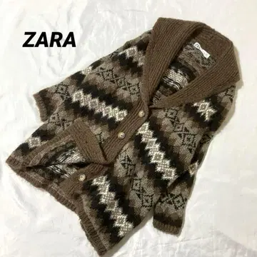ZARA 노르딕 숄카라 알파카 모헤어 니트 가디건