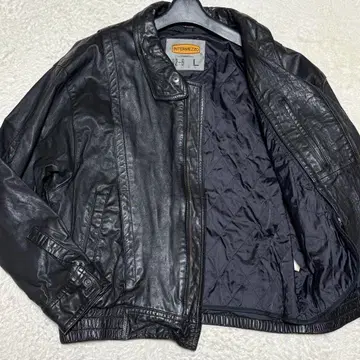 INTERMEZZO 인터메쪼 A-2 가죽 자켓 블랙 XL