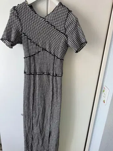 snidel 스나이델 깅엄 체크 메로우 원피스