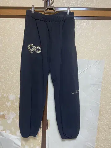 9090 스웨트 팬츠 M 사이즈 블랙 레오파드 무늬