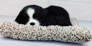 잠자는 강아지 봉제 인형과 쿠션