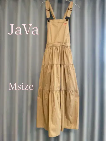 Java 새상품급 베이지 티어드 살로펫 스커트 오버롤 스커트 M