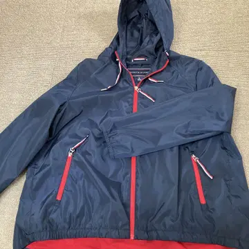 TOMMY HILFIGER 후드 부착 자켓 XL 네이비/레드