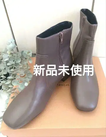 브라운 지퍼 숏부츠 LL 사이즈 24.5~25cm