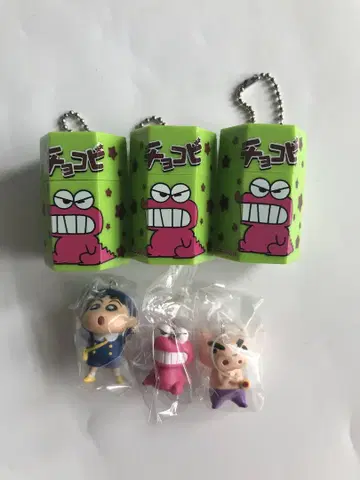 짱구는 못말려(크레용 신짱) 초코비 피규어 키링 3종 세트