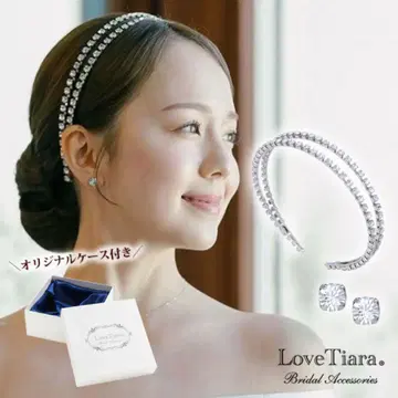 LoveTiara 티아라 2단 크리스탈 머리띠 & 귀찌