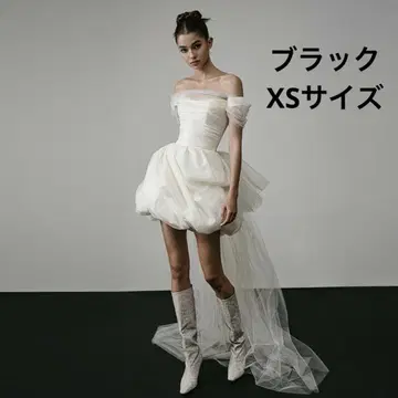 웨딩 사진 사전 촬영 미니 드레스 블랙 미니 기장 오프숄더