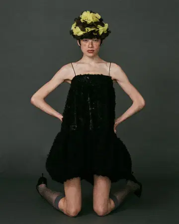 POPPY TULLE BALLOON TUNIC (BLACK)