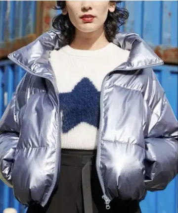 jouetie 아우터 메탈릭 다운 라이크 자켓