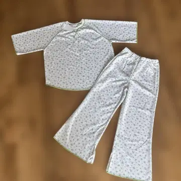 시마무라 natsumi 콜라보 꽃무늬 와플 팬츠 상의 상하의 세트