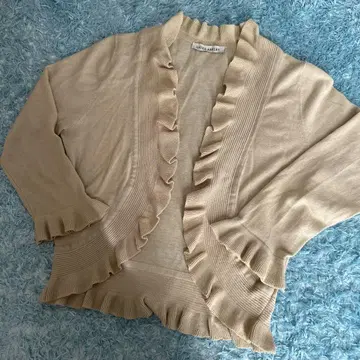 LAURA ASHLEY 프릴 가디건 S 베이지