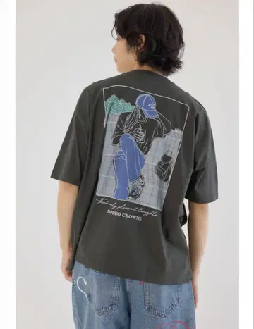 RODEO CROWNS WIDE BOWL 박스 걸 T셔츠 그레이