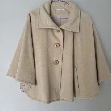 야마다야 SCOTCLUB 베이지 케이프 코트 큰 옷깃