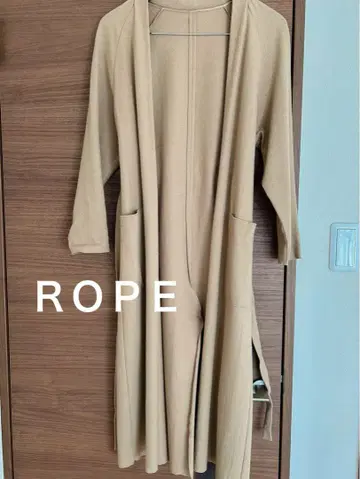 ROPE 로페 펠트 울 롱 가디건 코트 카멜