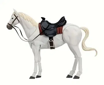 서러브레드 화이트 말 가동 피규어 약 14cm x 약 19cm