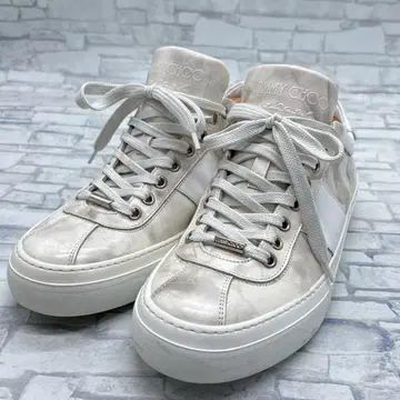 JIMMY CHOO 화이트 하이컷 스니커즈 39 24.5~25.5