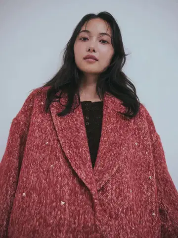 Andequal(shaggy studs coat jacket)