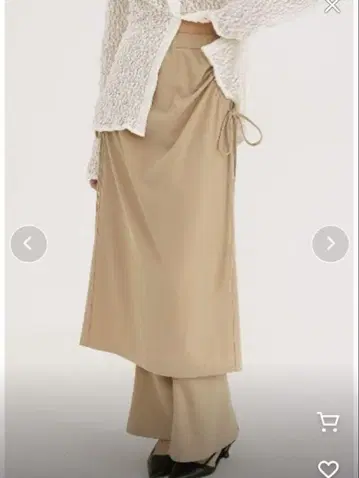 CLANE PANTS LAYERED SIDE SHIRRING SKIRT