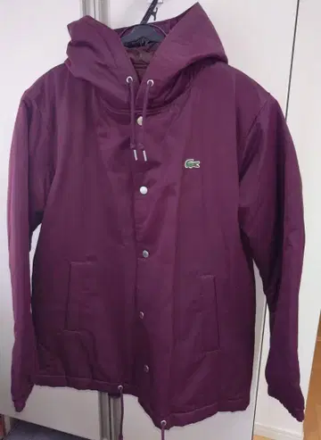 라코스테 LACOSTE 패딩 자켓 후드티 와인 레드 L 사이즈 상당