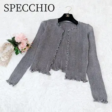 [ SPECCHIO ] 긴팔 가디건 플리츠 프릴 겉옷 신축