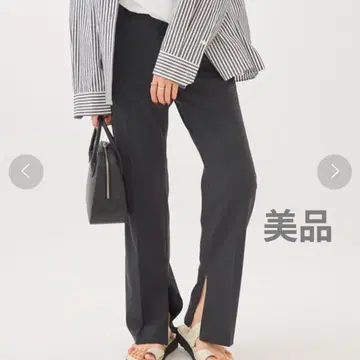 로우라이즈 슬릿 팬츠 Plage 슬릿 그레이 로우라이즈