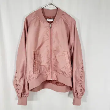 브라우니 n29 소매 레이스업 자켓 MA-1풍 블루종 핑크