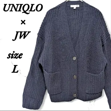 유니클로 JW 앤더슨 긴팔 오버 사이즈 가디건 L 네이비 착용감
