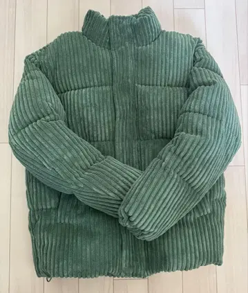 ZARA 그린 코듀로이 다운 자켓
