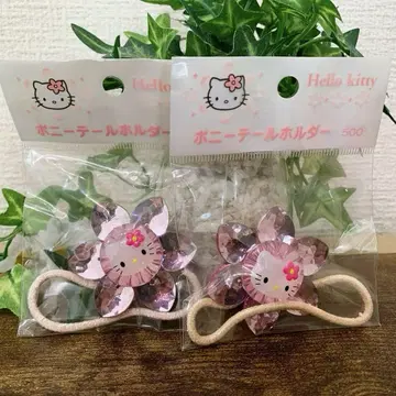 산리오 카오하나 헬로키티 포니테일 홀더 핑크 꽃 2001년제