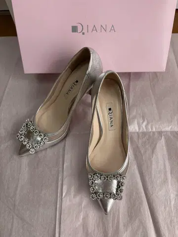 DIANA 실버 비쥬 스틸레토 하이힐 22.5cm