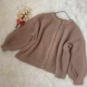 Shelly island 베이지 가디건 (F) 루즈핏 도톰