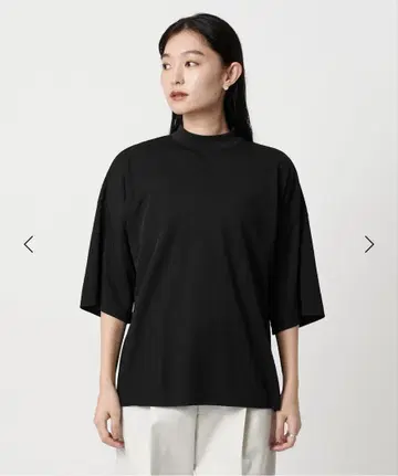 MARW UNITED ARROWS 스무스 하이넥 5부 소매 티셔츠